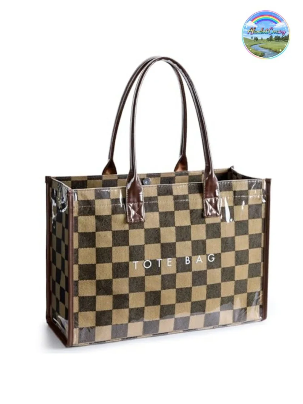 PVC Tote Bag Women Kraft Paper Work Handbags Purses with Top Handle